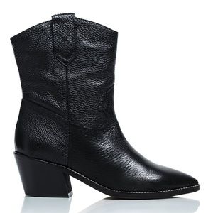 L’INTERVALLE- Texas Black Leather Western Boot